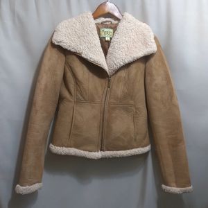 Great Condition! Faux Sherpa Jacket Tan/Light Brown Size Large-12